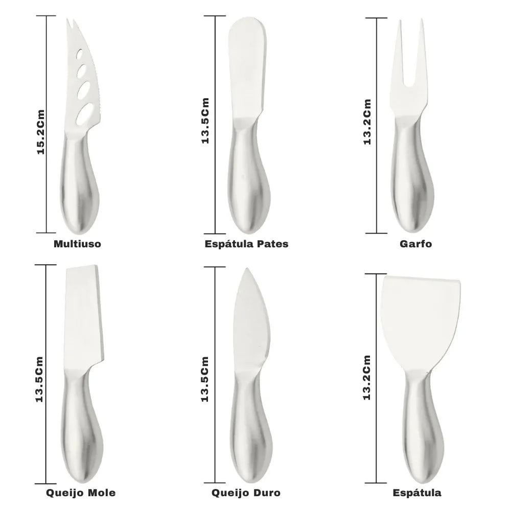 Conjunto de Facas para Queijo Minimalista