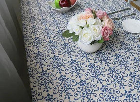 Toalha de Mesa Retro Flor Azul